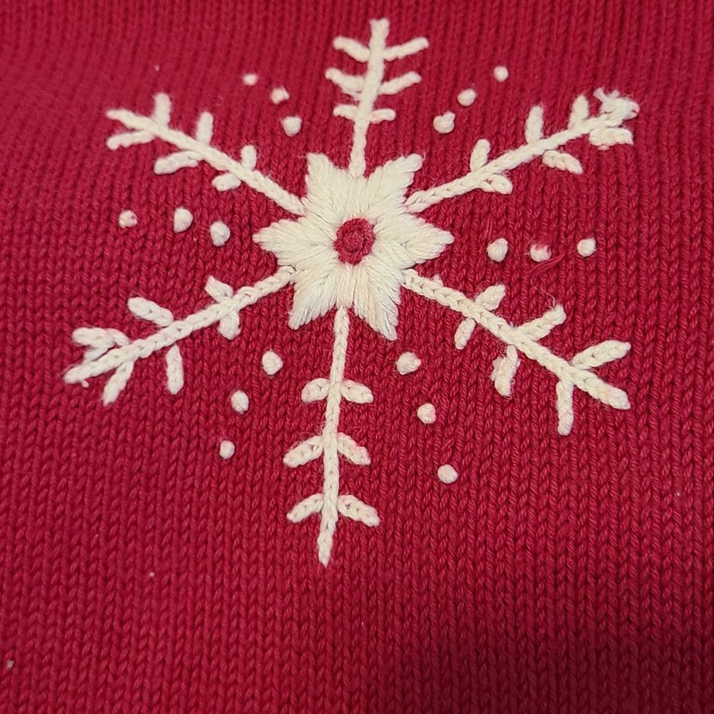 Red and Cream snowflake sweater